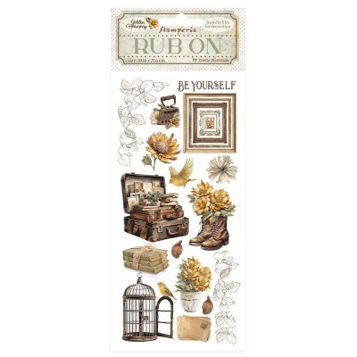 SUITCASE AND CAGE RUBONS GOLDEN HARMONY - Gnuggisar med natur- och resetema från Stamperia