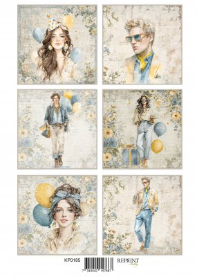SUMMER MEADOW CELEBRATION die cut sheet - Klippark med sommar-, studenten och grattistema från Reprint A4