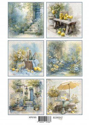 SUMMER MEADOW TAGS die cut sheet - Klippark med sommartema från Reprint A4