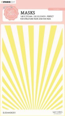 SUN... stencil - Schablon med solstrålar från Studio Light 15x21 cm