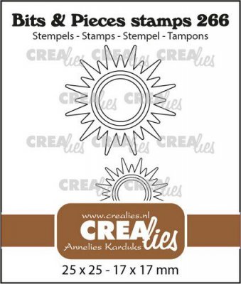 Sun x 2 clear stamp set - Stämpelset med solar från CreaLies 2,5x2,5 cm