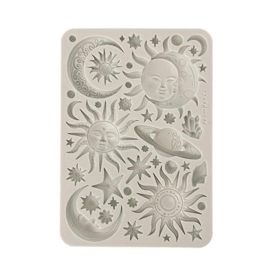 SUN AND MOON silicone mould - Gjutform med solar och månar från Stamperia A5