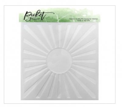 Sunbeam stencil - Schablon med solstrålar från Picket fence studio 15*15 cm