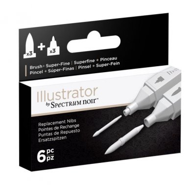 Brush Super Fine Nibs 6/Pkg for illustrator markers - Pennspetsar från Spectrum Noir
