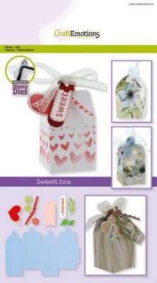 Sweets box Card A5 box die set - Stansmallar från Craft Emotions 4,3x4,3x8,5 cm
