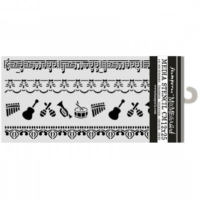 SYMPHONY BORDERS stencil - Schablon med musikbårder från Stamperia 12x25 cm