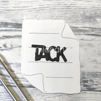 TACKstansmall rak font från Gummiapan ca 26 x 12 mm