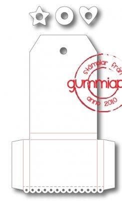 Tagkit stansmallar att göra etikettfickor med från Gummiapan