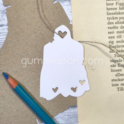 Tag with hearts die - Stansmall Tag med hjärtan från Gummiapan 4,7*7 cm