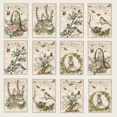 Fairytale animal tags 12x12 from Reprint 30x30 cm