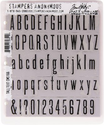 Tall text alphabet rubber stamp set - Stämpelset med bokstäver och siffror från Tim Holtz / Stamper's Anonymous