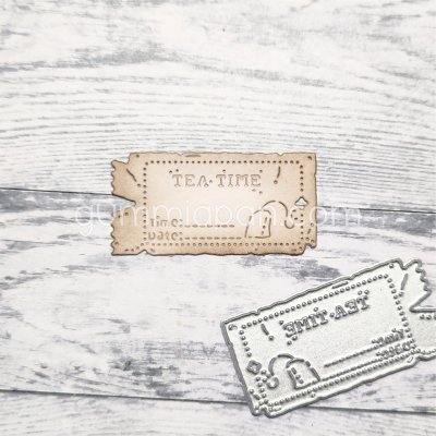 TEA TIME TICKET die TEBILJETT from Gummiapan ca: 47,5 x 24 mm