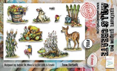 TEAM FURBALLS nature and animals clear stamp set from AALL & Create A6