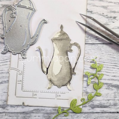 Old style tea pot die TEKANNA GAMMALDAGS from Gummiapan ca 40 x 57 mm