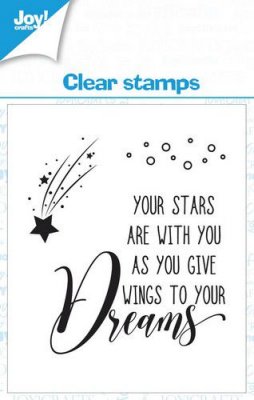 Text stars EN-4 clear stamp set - Stämpelset med stjärntexter från Joy Crafts 7x7 cm
