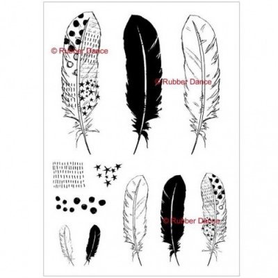 Textured Feathers stamp set - Fjäderstämplar från Rubber Dance Stamps