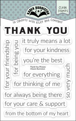 THANK YOU PHRASES clear stamp set - Engelska tacktexter från Karen Burniston