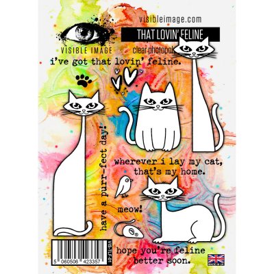 THAT LOVIN' FELINE CAT clear stamp set - Stämpelset med katter från Visible image A6