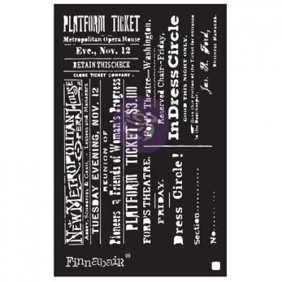Theater Night 6x9 Inch Stencil - Schablon med teatertema från Finnabair Prima Marketing 15x22 cm
