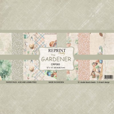 The Gardener Collection Paperpack 12x12 - Mönsterpapper med trädgårdstema från Reprint 30x30 cm