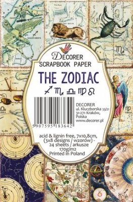 The Zodiac I Paper Pack - Små mönsterpapper med horoskop från Decorer 7x10,8 cm