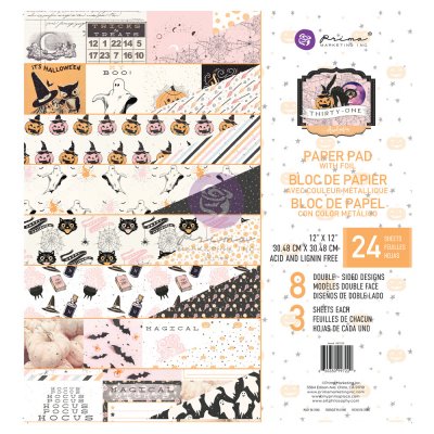 Thirty-One Halloween 12x12 Inch Paper Pad - Mönsterpapper från Prima Marketing 30x30 cm
