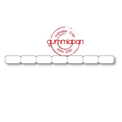 TICKER BORDER die - Stansmall med små biljetter från Gummiapan 140x10 mm