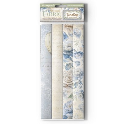 TIMELESS FABRIC SHEET PACK - Tygbitar med kärlekstema från Stamperia 30x30 cm