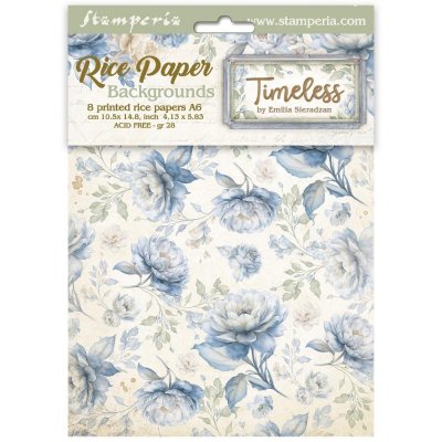 TIMELESS RICE PAPER BACKGROUNDS A6 - Rispapper från Stamperia