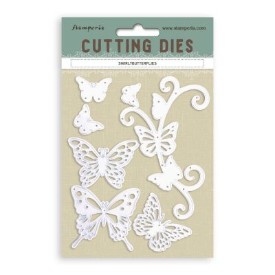 SWIRLY BUTTERFLIES timeless die set from Stamperia A5