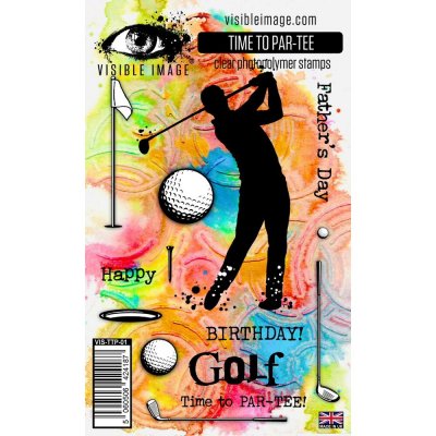 TIME TO PAR-TEE clear stamp set from Visible image A6