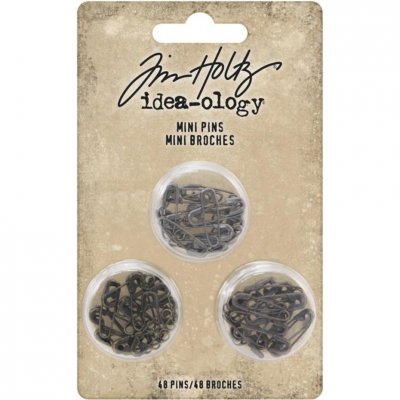 Tim Holtz Mini Pins (safety) (48pcs) - Små säkerhetsnålar från Tim Holtz Idea-ology