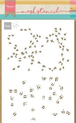 Tiny‘s Birds & Deer Prints stencil from Marianne Design A5
