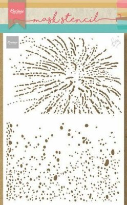 Tiny's Bubbles & Sparkles stencil - Schablon med stänk och splatt från Marianne Design 20x15 cm
