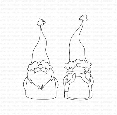 Tomtar (gnomes) - Stämpel med jultema från Gummiapan 6,5*8 cm