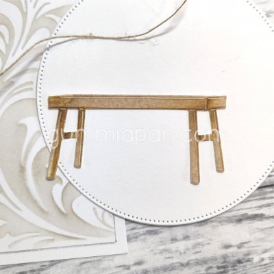 Träbänk - Stansmall från Gummiapan 7,2x3,6 cm