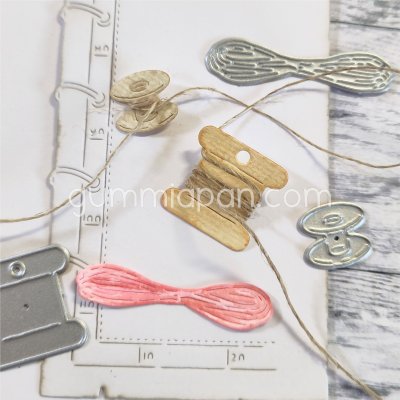TRÅD BOBIN SPOLEstansmallar från Gummiapan ca 10 x 45 mm, 15 x 14 mm, 23 x 23 mm