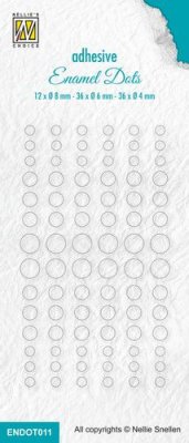 Transparent clear enamel dots - Platta genomskinliga dekorationer från Nellie Snellen 4-8 mm Ø