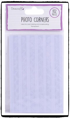 Transparent photo corners - Genomskinliga fotohörn från Dovecraft