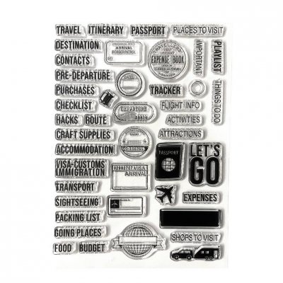 TRAVEL JOURNAL clear stamp set from Elizabeth craft designs
