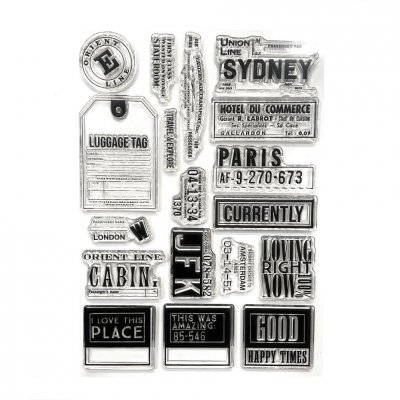 ONCE IN A LIFETIME travel clear stamp set from Elizabeth craft designs