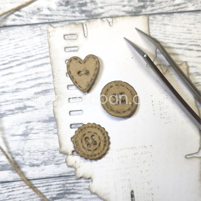 3 buttons die set from Gummiapan ca Ø 14 mm, Ø 15 mm, 13x15 mm