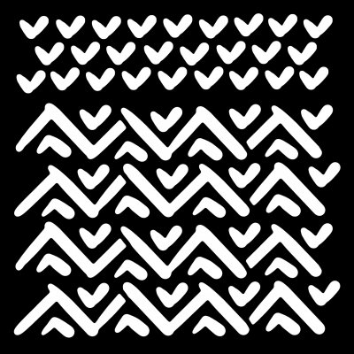 Tribal pattern stencil - Schablon från Francoise Read Woodware 15x15 cm