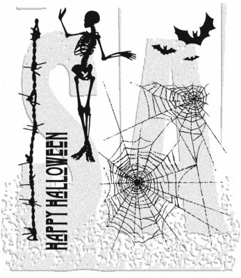 TRICK OR TREAT HALLOWEEN cling mount rubber stamp set - Stämpelset från Tim Holtz Stamper's Anonymous