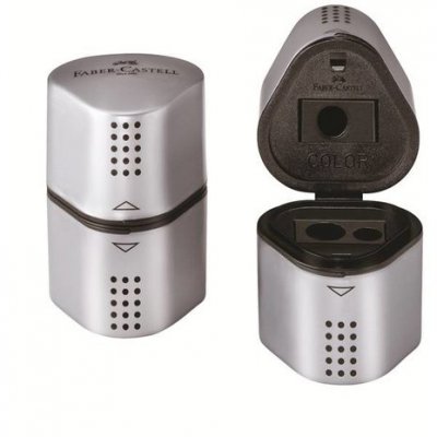 Trio Sharpening Box GRIP 2001 Silver pencil sharpener - Pennvässare med tre storlekar från Faber Castell