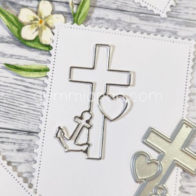 Faith love and hope outline die TRO HOPP OCH KÄRLEK from Gummiapan ca 30,5x50,5 mm