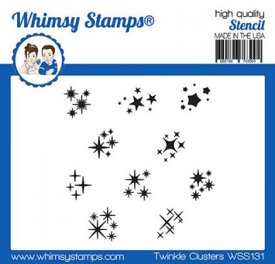 Twinkle Cluster stars Stencil - Schablon med stjärnor från Whimsy Stamps ca 14,7x15 cm