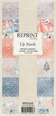 UP NORTH slimline paper pack - Mönsterpapper från Reprint 10x21 cm