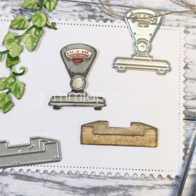 VÅG OCH LÅDAstansmallar från Gummiapan ca 24x28 mm, 31,5x10 mm