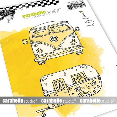 VAN LIFE camping rubber stamp set - Stämpelset med bil och husvagn från Kate Crane Carabelle Studio